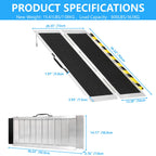 3FT Portable Wheelchair Ramp, Non-Slip Aluminum Folding Handicap Ramp, 800 LBS Capacity Door Threshold Ramps for Home Steps, Scooter Ramp for Car, Doorways, Curbs, Stairs, Cart, Wheel Chair Steps