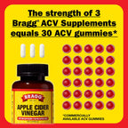 Bragg Organic Apple Cider Vinegar Capsules with Vitamin D and Zinc - 90 Count - Supports Immune System