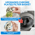 zaa Kitchen Sink Drain Strainer - Kitchen Sink Stopper, 304 Stainless Steel Sink Drain Stopper, Sink Protector for Kitchen with Anti-Clog Filter, Fit US Standard 3-1/2'' Sink Drain Hole, Nickel