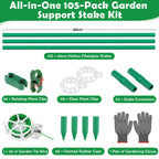 Tetutor 337 PCS Garden Stakes, Fiberglass Tomato Stakes, Garden Sticks