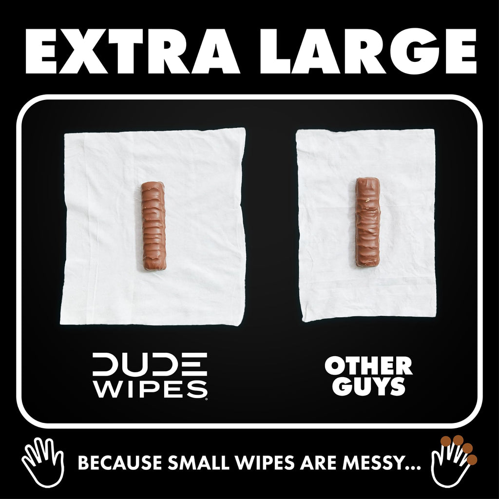 DUDE Wipes Odor Destroyer Flushable Wipes - Extra-Large Adult Wet Wipes - 6 Pack (288 Count) - Deodorizing, Lightly Scented, Controls Odor for up to 24 Hours - Septic and Sewer Safe