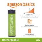 Amazon Basics 24-Pack Rechargeable AA NiMH Batteries, 2000 mAh, 1.2V, Low Self Discharge, Pre-Charged, Recharge up to 1000x Times