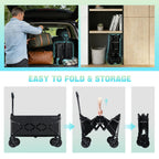 280LBS Collapsible Wagon Cart Foldable Lightweight Grocery Cart with Wheel