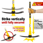 Nohovu Pickaxe with Shock Absorbing Fiberglass Handle, Heavy Duty Forged Steel Pick Axe for Digging, 36 Inches (406Y)