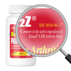 HealthA2Z® Pain Relief Extended Release, Acetaminophen 650mg, 8 Hour Pain Reliever, Fever Reducer, Arthritis Pain, Aspirin Free, Dye Free, 300 Caplets
