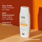 ISDIN Eryfotona Actinica Zinc Oxide sunscreen with 100% mineral UV filter Broad Spectrum SPF 50+, No White Cast, Suitable for Sensitive Skin, 3.4 Fl Oz