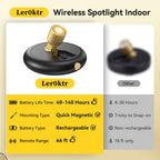 Ler0ktr Rechargeable Battery LED Spotlight Indoor: Wireless Mini Art Accent Spot Lights with Timer Remote - Small Dimmable Uplight for Plants Display Painting Dartboard Artwork Portrait Closet