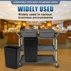 Briwooody 2 Pcs Large Capacity Trash Bins for Bussing Cart 22" H, 9" W, 13"L Attachable Trash Can Hauler for Rolling Utility Cart Accessories Wastebasket Polyethylene Plastic Restaurant Tub