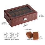 ProCase Watch Box Organizer, 12 Slot Watch Display Case, Brown