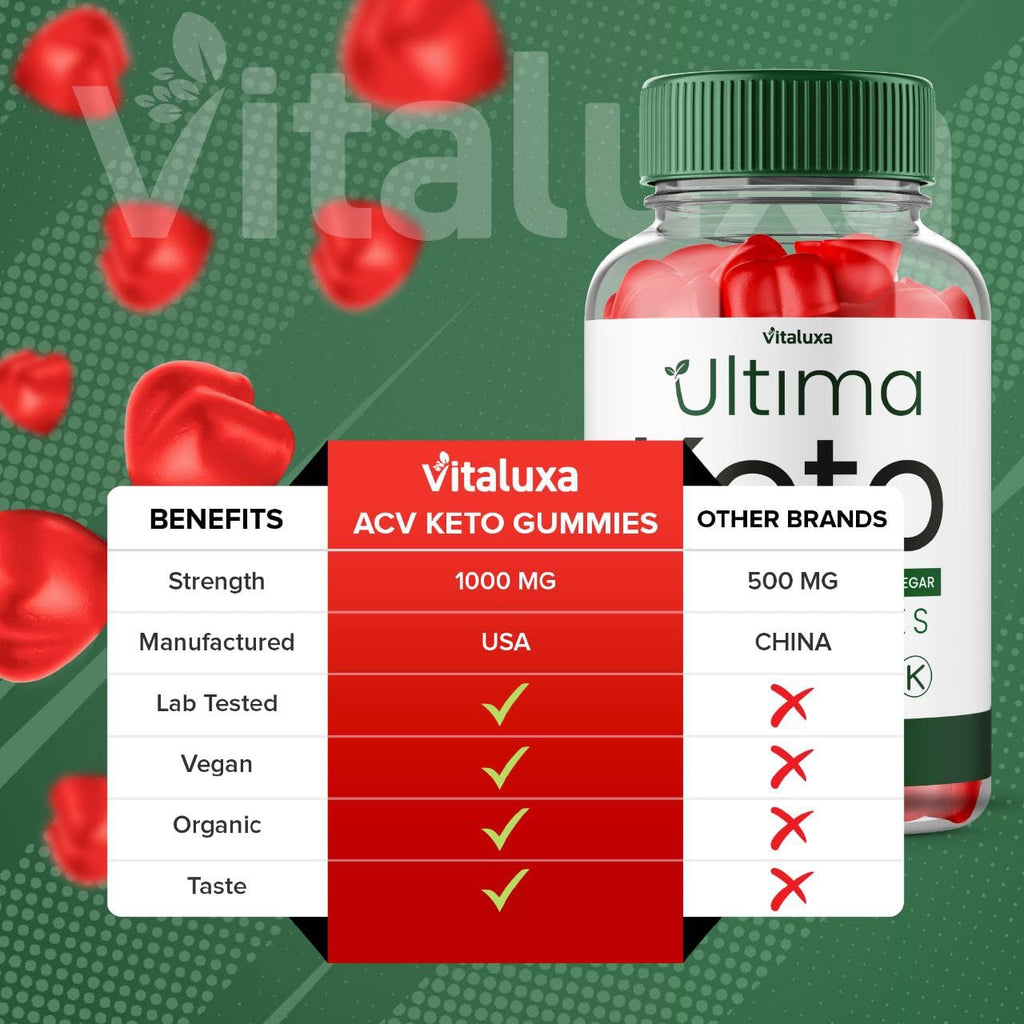 (2 Pack) Ultima Keto ACV Gummies - Ultimate Keto Plus ACV Apple Cider Vinegar 525 MG Per Gummy, Ultimaketo+ACV Supplement All Natural Premium Ingredient Advanced Formula (120 Gummies)