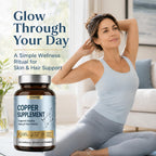EAONE GHK-Cu Copper Peptide Supplement, 120mcg High Purity GHK Cu Capsules for Hair Health and Scalp Vitality, Promotes Youthful Glow, Support Skin Elasticity, Non-GMO, 120 Vegan Capsules