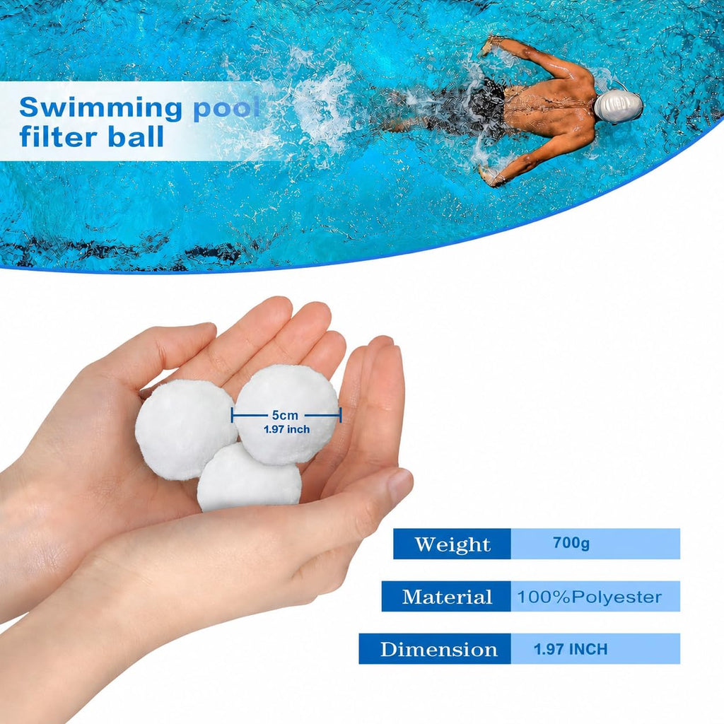 Shelprojsu 1.54 lbs Pool Filter Balls for Sand Filters Pump,Reusable Swimming Pool Filter Balls,Pool Filter Media Balls,Sand Filter Balls for Above & Ground Pool,Efficient Replace 50 lbs Filter Sand