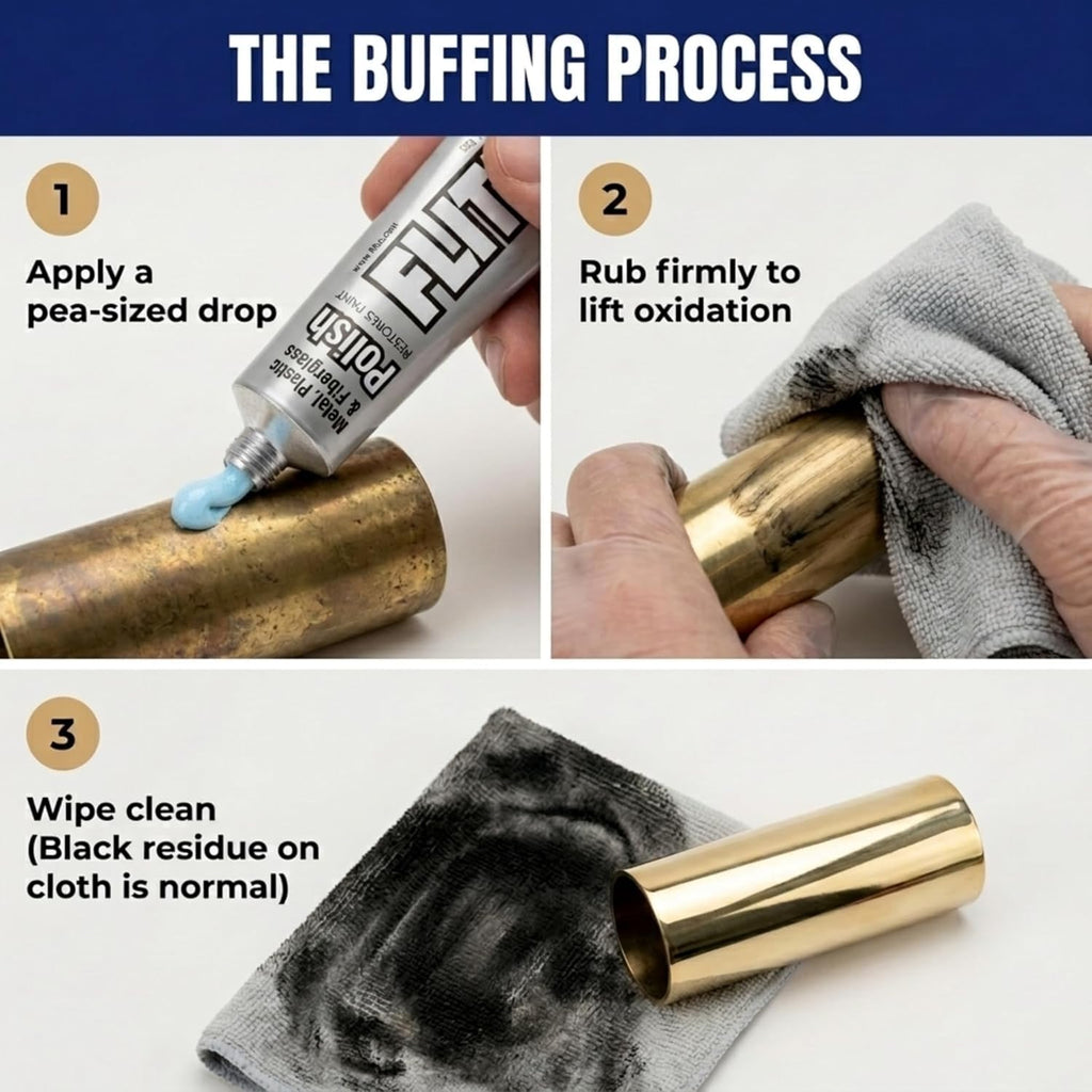 Flitz Metal Polish Paste - 1.76oz USA-Made Polish for Solid Chrome, Stainless Steel, & Aluminum - Non-Abrasive for Light Oxidation - Requires Manual Buffing - Not for Plated/Coated Surfaces (3 Pack)