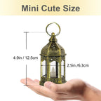 Hewory 10PCS Gold Mini Lanterns for Party Decoration, Flickering LED Candle