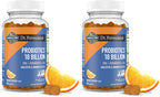 Garden of Life Dr Formulated 10 Billion CFU Prebiotic Fiber&Probiotic Gummies-Vitamin D3 for Digestive and Immune Health – Gluten Free,Non GMO,No Added Sugar,Orange Dream Flavor,60 Gummies(Pack of 2)