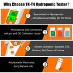 pH Meter for Hydroponics PPM EC Meter for Plant Nutrients Simultaneous Measurement of pH Conductivity TDS Temperature for Reservoir Tank Water DWC Aeroponic Garden Indoor Outdoor Growing
