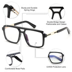 FEISEDY Retro Aviator Blue Light Glasses for Men Women Square Frame Computer Reading/TV/Phones Glasses B0209