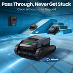 BOTLUXE Robotic Pool Vacuum PC10, Cordless Pool Cleaner Robot for Inground & Above Ground Pools, Smart Navigation, 5000GPH Suction Power for Cleaning Floor, Wall & Waterline, Self-Parking, Black