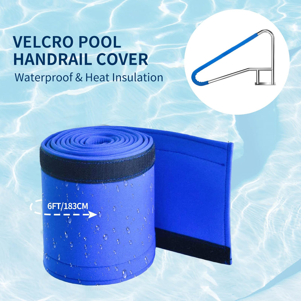 Pool Rail for inground Pools (54x32), 304SS Pool handrail with Nonslip Blue Cover.