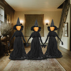 Halloween Witch Decorations Outdoor, 5 FT Set of 3 Light Up Witches Stakes