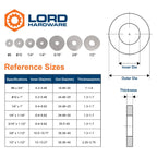 50PCS 1/4" x 1-1/4" Fender Washers, 18-8(304) Stainless Steel Flat Fender Washer, 1/4" ID x 1-1/4" OD, 0.06'' Thick