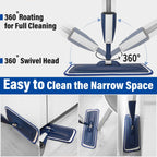 Mops for Floor Cleaning Wet Spray Mop with 14 oz Refillable Bottle and 3 Washable Microfiber Pads Home or Commercial Use Dry Wet Flat Mop for Hardwood Laminate Wood Ceramic