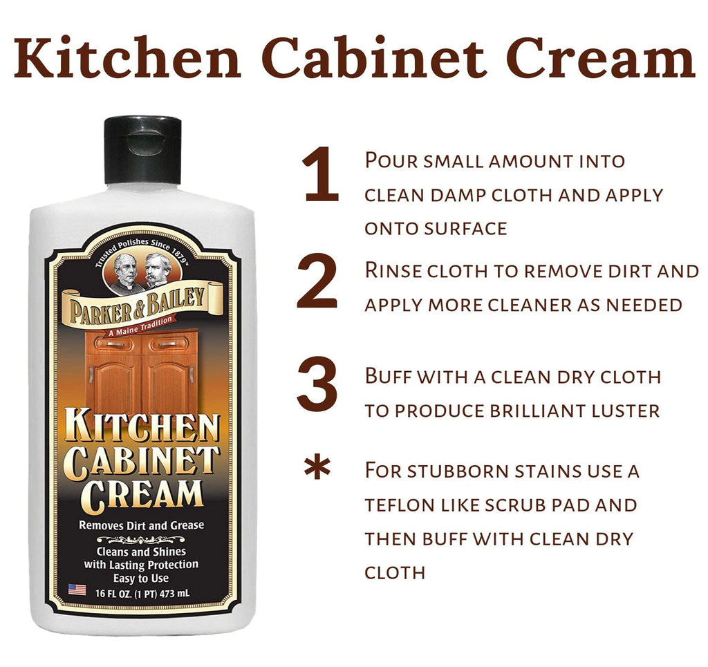 Parker and Bailey Kitchen Cabinet Cream-Wood Cleaner-Grease Remover 16 oz (2)