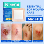 6" x 6" Silicone Super Absorbent Wound Dressing(16 Count) - Gentle Border Large Bandages for Pressure Ulcer, Surgical Wounds, Heavy Exudate Wound Care Pads