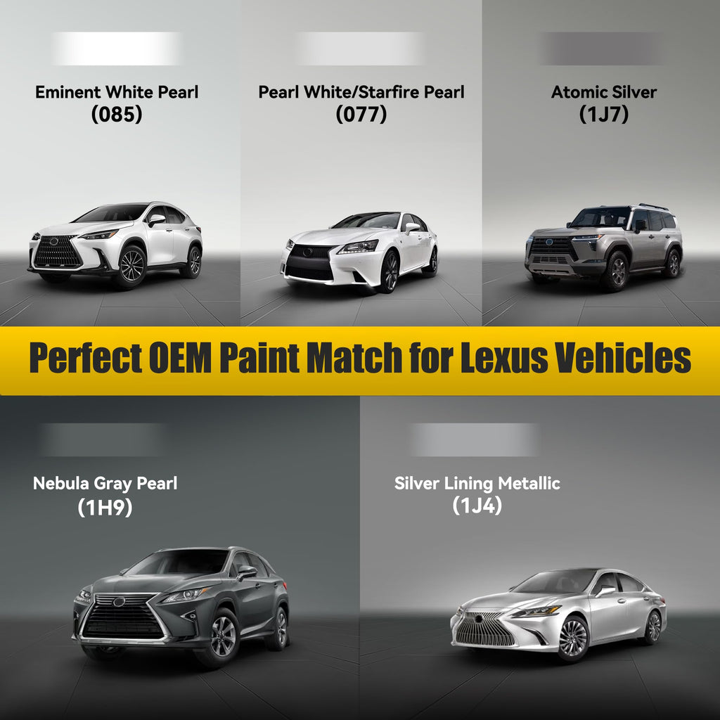 (1J4) Silver Lining Metallic Touch Up Paint Compatible with Lexus, Exact Match Car Paint Pen Automotive Scratch Repair Remover Kit Quick & Easy Solution for Vehicle Chips and Nicks