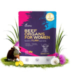 VivoNu Beef Organ Supplement for Women, 300 Day Supply, 11000mg per Serving Beef Organs with Bovine Liver, Ovary, Uterus, Kidney, Heart, Bone & More, 100% Grass Fed, Balance Hormones, Energy, 3 Bag