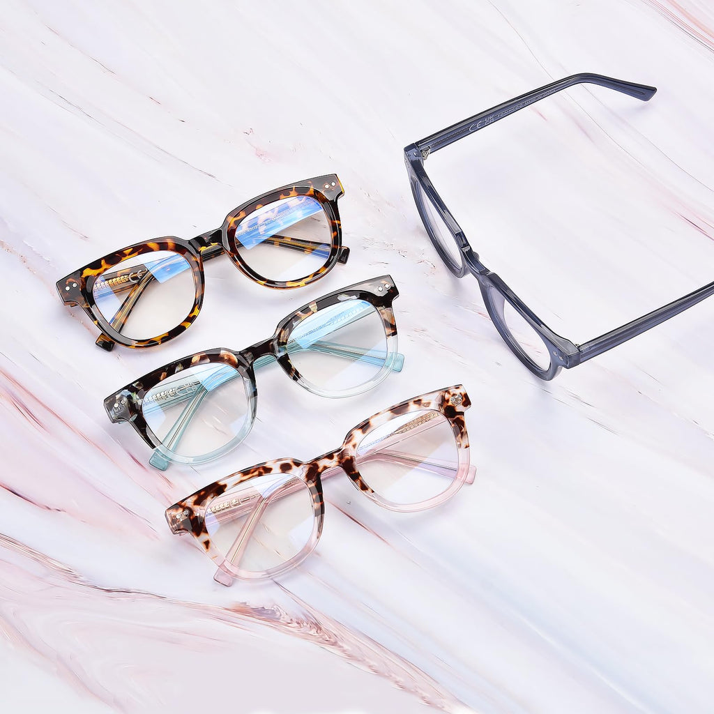OPTOFENDY Oversized Blue Light Blocking Glasses for Women, Anti Eyestrain & UV Protection Square Computer Eyeglasses