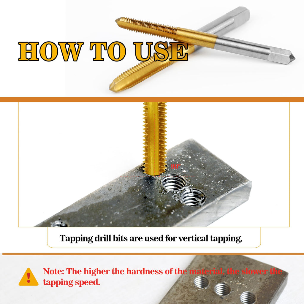 6Pcs Metric Tap Set with Tap Wrench for Metal, M2 HSS Thread Tap M2 to M6