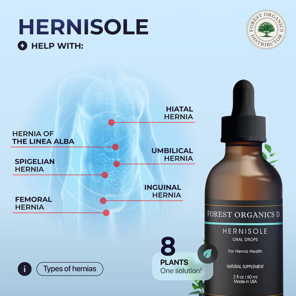 Hernia Health Dietary Supplement - Extract from 24 Plants for Digestive Support - Herbal Hernia Support Drops - Strengthens Weak Tissues and Aids with Hernias I Hernisole