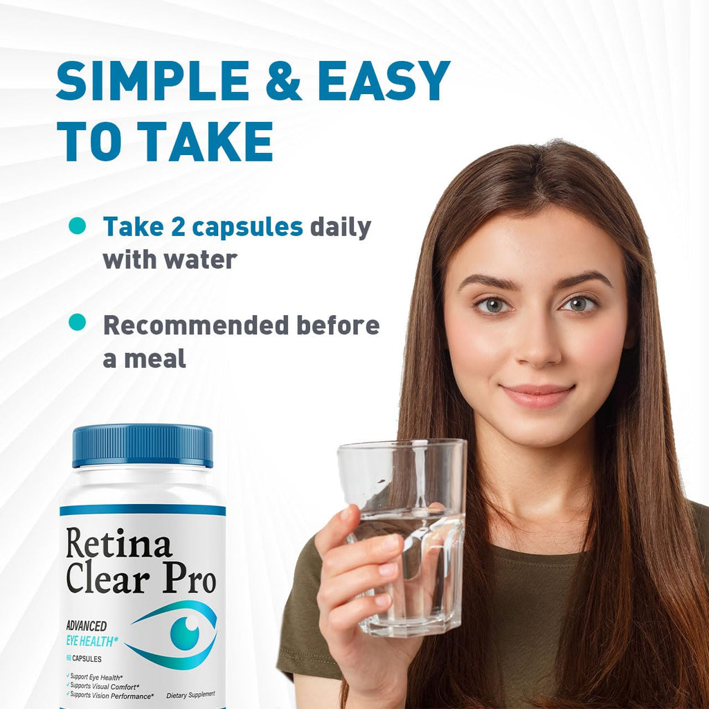 Retina Clear Pro Capsules - Retina Clear Pro Advanced Eye Health Support Pills, Natural RetinaClear Supplement Vitamins Overall Wellness & Support Reviews, 60 Capsules for 1 Month