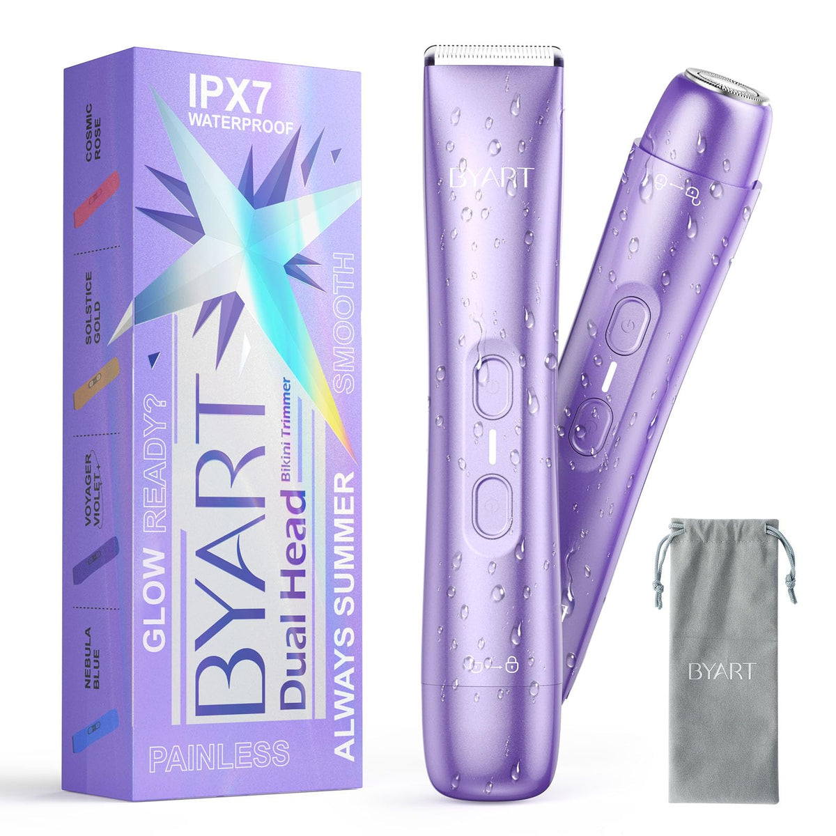 BYART 2-in-1 Dual Head Bikini Trimmer for Women, Electric Razors, Gifts