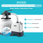 INTEX 2,650 GPH Krystal Clear Sand Filter Pump and Saltwater Pool Chlorine System for Above Ground Pools, Pool Cleaner System with Automatic Timer