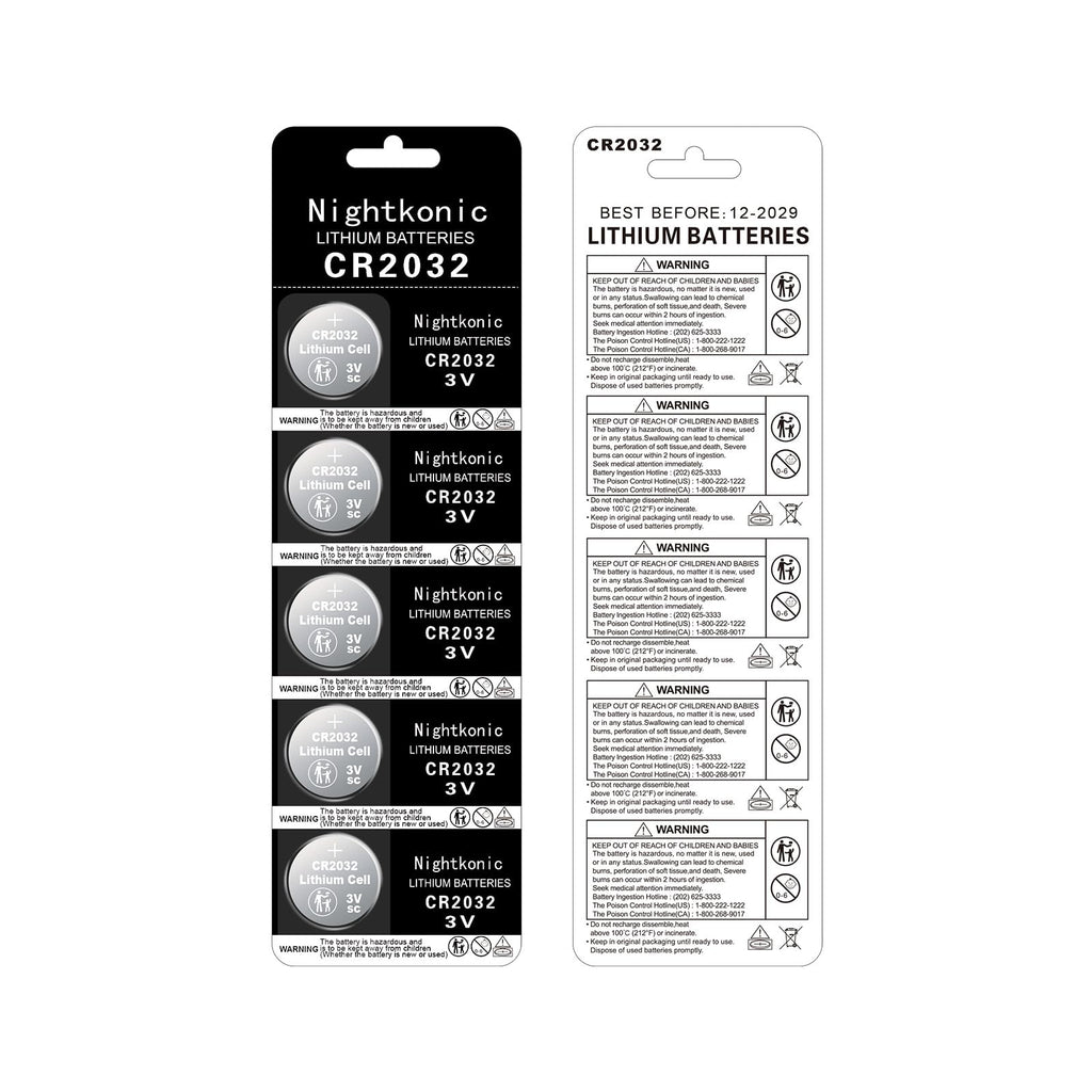 Nightkonic 100 pcs Pack - CR2032 Battery 3 Volt Lithium Coin Cell 2032 Batteries