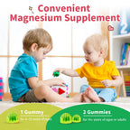 Magnesium Gummies for Kids - Magnesium Glycinate Gummies with L-Theanine, Vitamin B6, D3 for Kids & Adults Sleep, Calm, Relaxation, Brain, Bones, Muscle Relief, Sugar Free Green Apple & Kiwi 60ct
