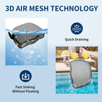 Hot Tub Booster Seat, Weighted SPA Booster Seat Cushion for Adults, 3D Air Mesh Hot Tub Seat Accssories with Non-Slip Micro Dot Bottom,Indoor or Outdoor Quick Dry Hot Tub Pillow (2 Pack-Grey)