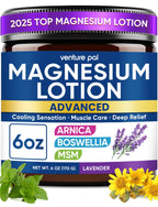 Magnesium Lotion with Arnica, MSM & Boswellia – Cooling Relief & Relaxation, Magnesium Cream for Muscles & Joints – Ideal for Legs or Feet - Safe for Kids – 6 fl oz