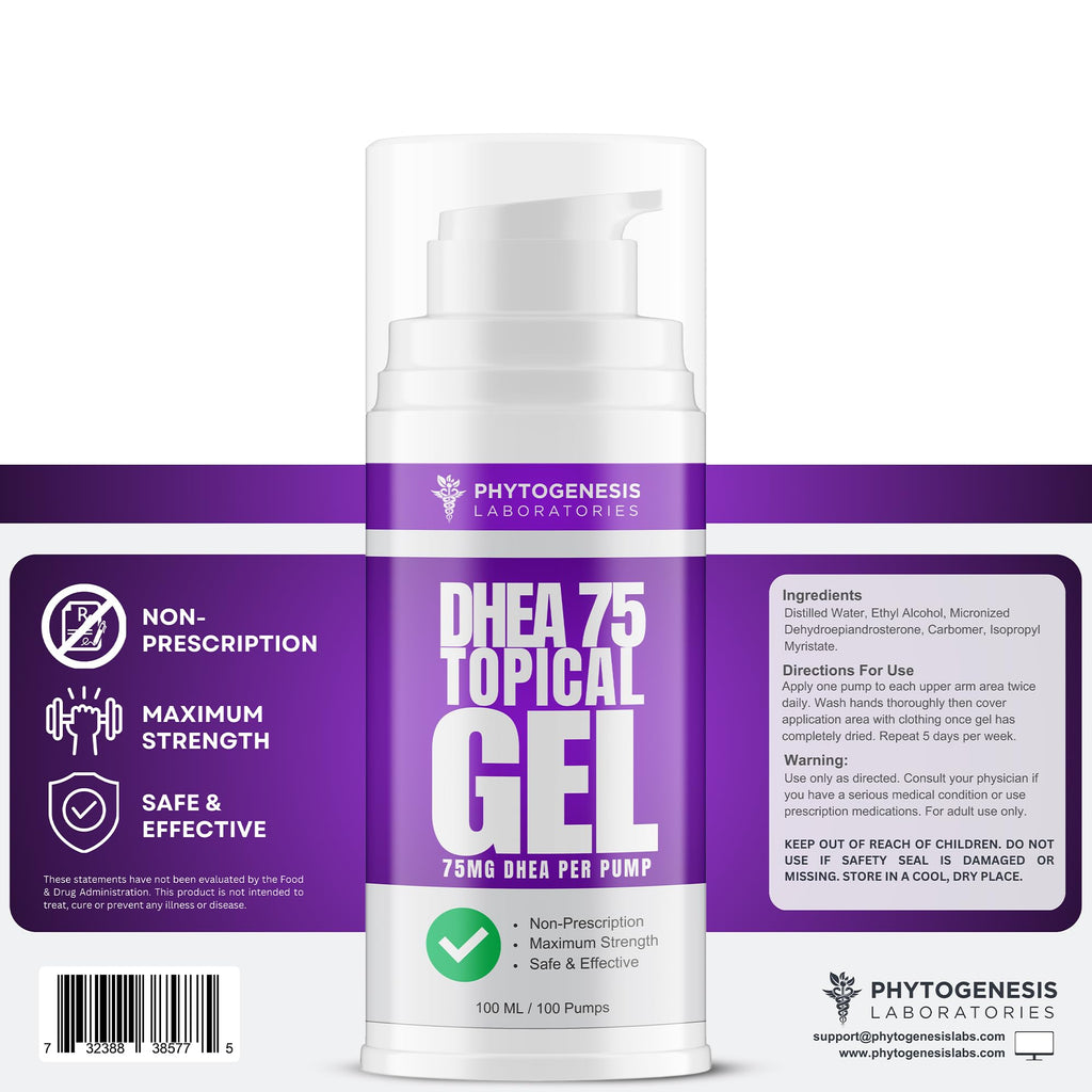 Phytogenesis DHEA 75 – 75 mg DHEA Per Pump – Promotes Healthy Aging, Healthy Mood, Immune Support, Balanced Levels and Overall Health – One Month Supply (1)