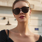 Sylph Star Earrings - Chic Dangly Earrings for Women, Moon Earrings, Star Jewelry, Celestial Earrings, Stylish Drop & Dangle Earrings, Gold Plated, Zircon