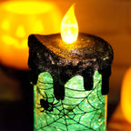 Eldnacele Spider Halloween Snow Globe Flameless Candle Battery Operated