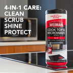 Weiman Glass Cooktop and Microwave Wipes - 2 Pack - Cleaner for Daily Use Professional Home Kitchen Cooktop Cleaner and Polish Use on Induction Ceramic Gas Portable Electric - 60 Wipes Total
