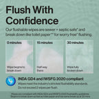 The Honest Company Flushable Wipes for Sensitive Skin, Hypoallergenic, Fragrance-Free, Tropical Leaves Design, 336 Count (4 Packs of 84)