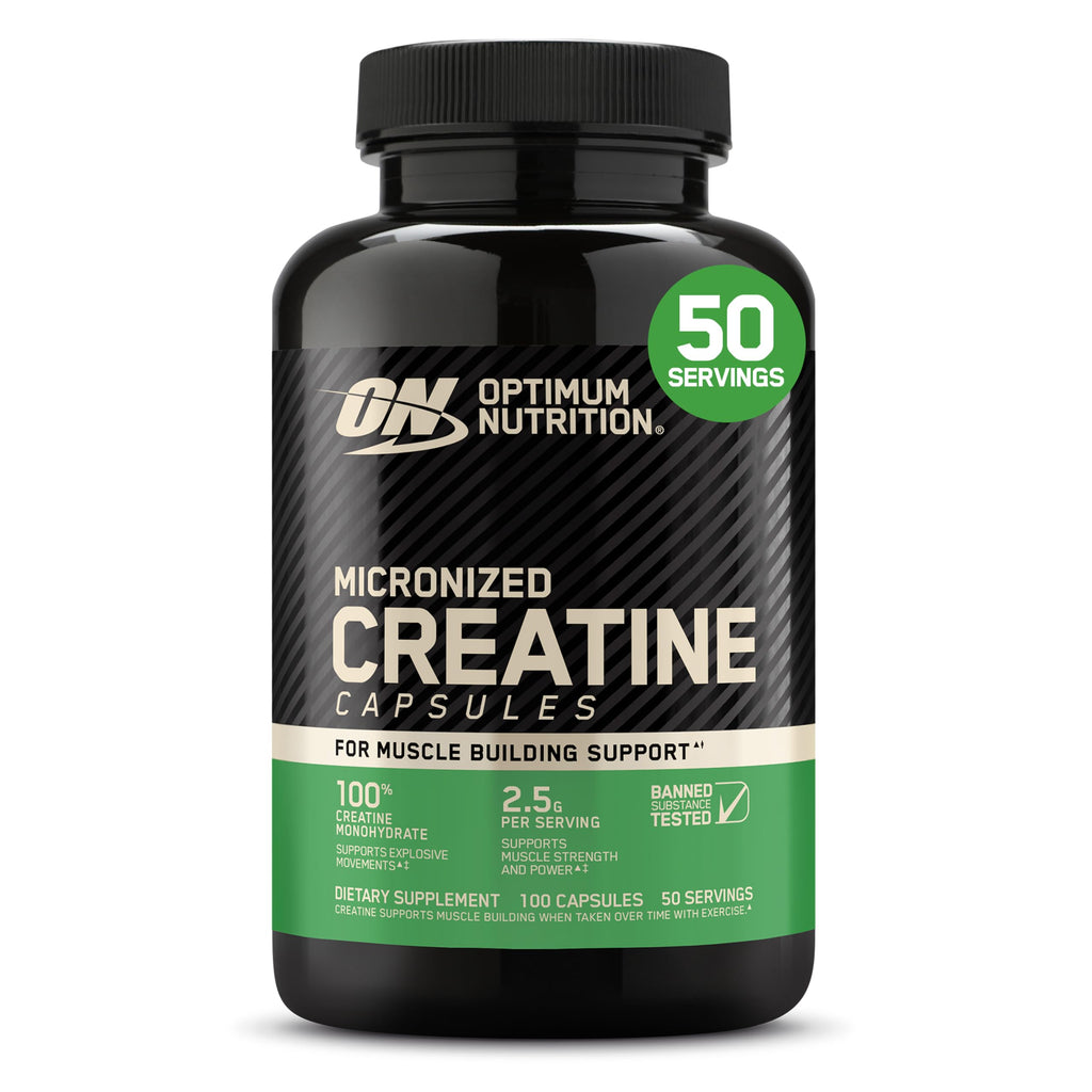 Optimum Nutrition Micronized Creatine Monohydrate Capsules, 100 Ct