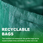 Hugeleaf 3 Pack 72 Gallon Reusable Yard Waste Bags, Collapsible Leaf Bags