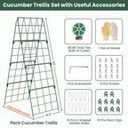 2 Pack Cucumber Trellis, 48"x16" Adjustable A-Frame Trellis for Climbing Plants, Metal Foldable Upgraded Vegetable Trellis for Raised Bed, Support for Tomatoes, Squash, Zucchini, Vegetables & Flowers