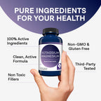 MD. Life Potassium Magnesium Supplement - 90 Capsules - Magnesium Potassium Supplement - High Absorption Complex - Support Vascular Health & Leg Cramp