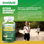 2 Pack Citrus Bergamot Gummies -3000MG Citrus Bergamot Extract Cholesterol Lowering Supplement for lmmune Support Healthy Anti-Aging, Hight Cholesterol Vegan Gummy 120 Counts Lime Flavor